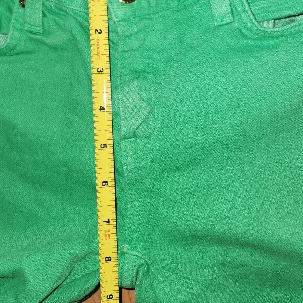Kate Spade Bright Green Play Hooky Perry Street Denim Capris || Sz 27 GUC - Picture 13 of 15